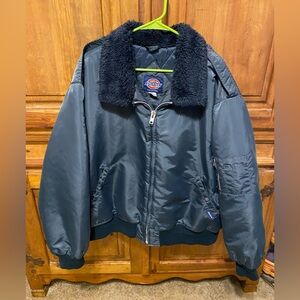 Dickies Mens Faux Fur Collar Bomber Jacket Coat 2XL Insulated